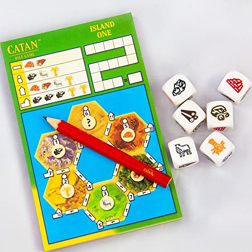 CATAN Dice Game - Portable Fun for On-the-Go Adventures! Strategy Game, Family Game for Kids and Adults, Ages 7+, 1-4 Players, 15-30 Minute Playtime, Made by CATAN Studio