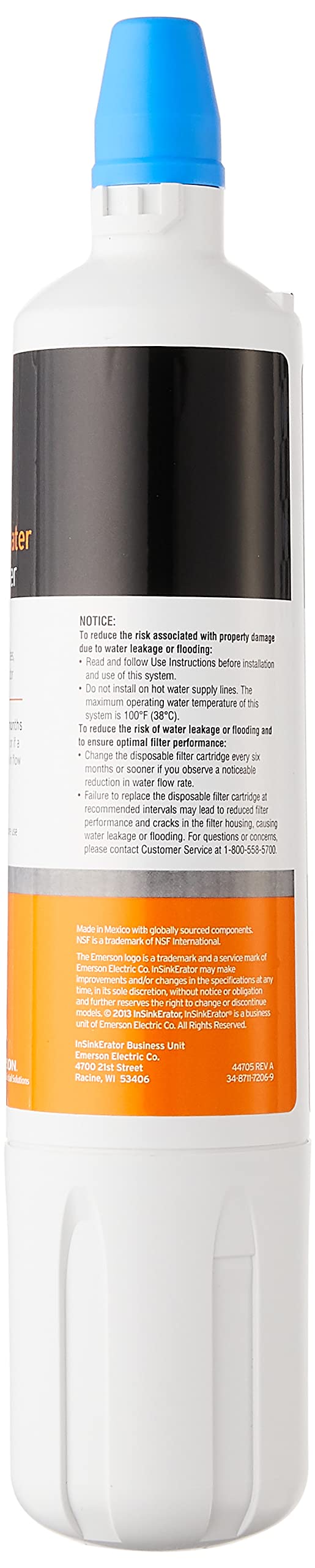 InSinkErator F-1000 Water Filter, 1 Count (Pack of 1), Chrome