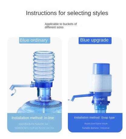 Water Bottles Pump Manual Hand Pressure Drinking Fountain Pressure Pump Water Press Pump with An Extra Short Tube Food Grade