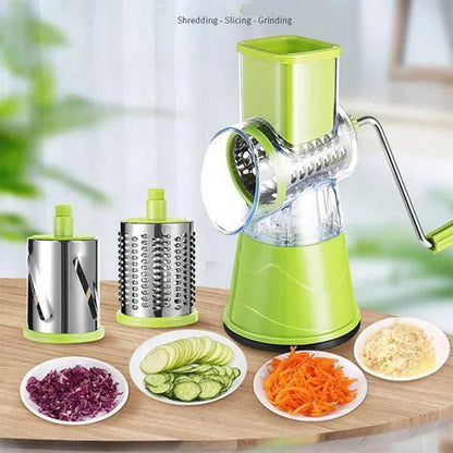 3-in-1 Manual Rotation Vegetable Fruit Slicer Round Cutter Potato Grater Spiralizer Vegetable Chopper Kitchen Home Tools