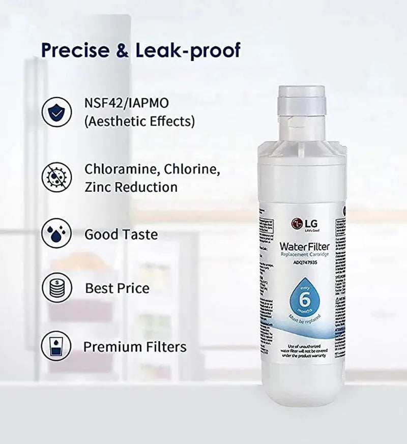 3 Pack LT1000PC ADQ747935 MDJ64844601 NSF Certified Refrigerator Water Filter, Replacement for LG LT1000P LT1000PCS ADQ74793501 Svirsonfilter